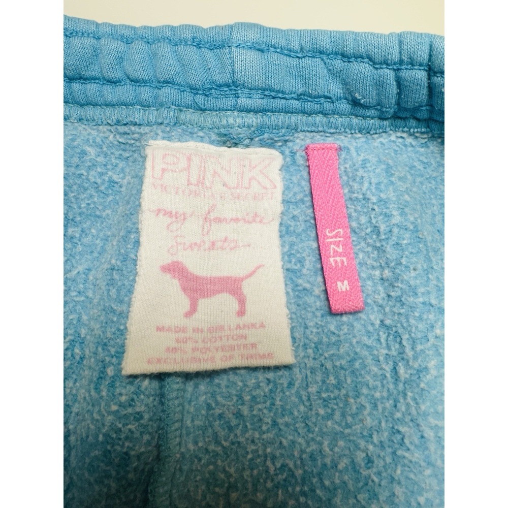 VTG Victoria's Secret PINK "Rock Royalty" Blue Cotton Sweat Pants Sz M - Picture 5 of 14